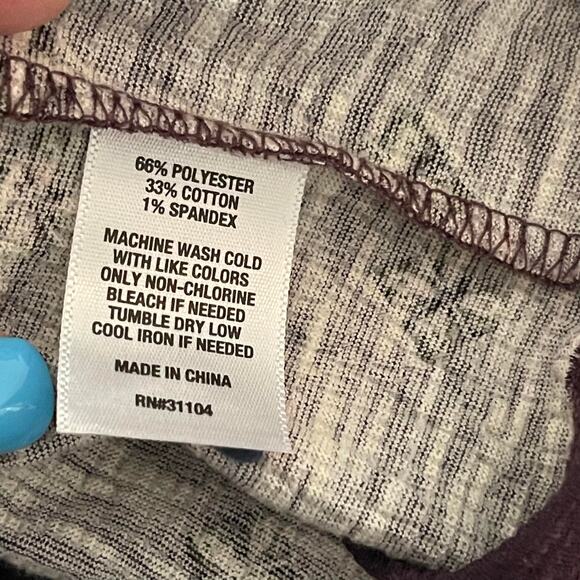 Wonderly knit blouse top shirt extra large XL eggplant deep purple cream boho - Picture 7 of 15